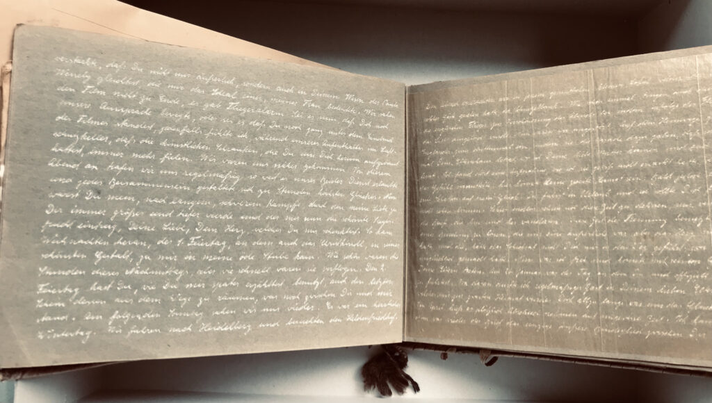 Liebesbrief geschrieben in einem Notizbuch