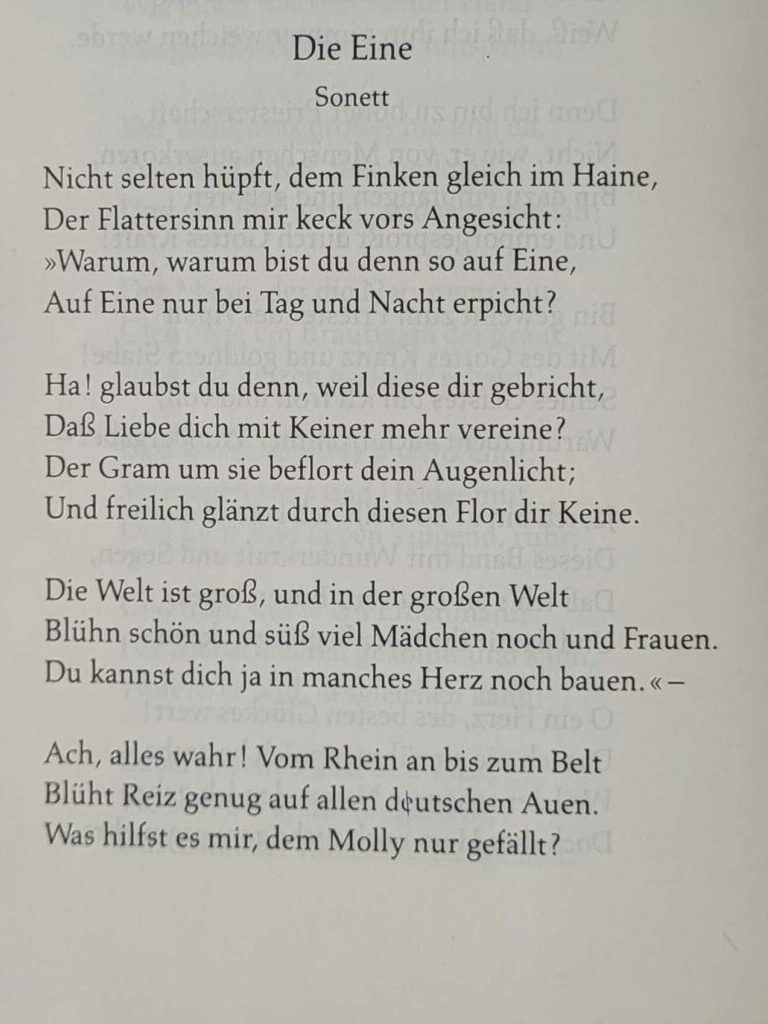 Das Sonett 'Die Eine' von Gottfried August Bürger